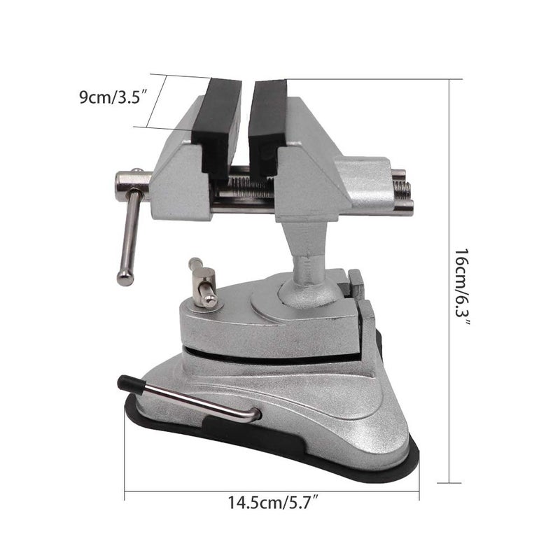 MUDUOBAN Mini Vacuum Base Vise Portable with 360Â°Swiveling Head and Powerful Suction Multi-Angle Pivoting Small Vice - Image 2